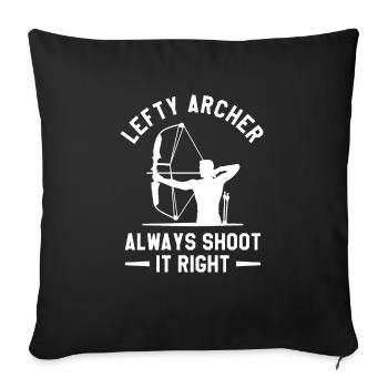 Lefty Archer tire toujours à droite Archers de tir à l’arc - Housse de coussin décorative 45 x 45 cm - noir - Devant