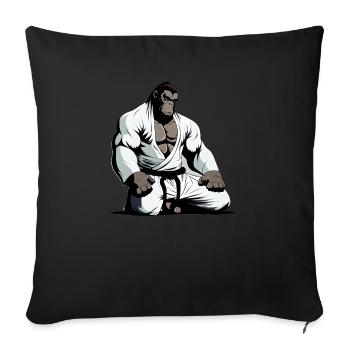 Starker Karate-Gorilla im Gi - Japan Karateka - Sofakissenbezug 45 x 45 cm - Schwarz - Vorne