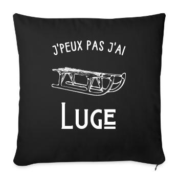 je peux pas j'ai luge - Housse de coussin décorative 45 x 45 cm - noir - Devant