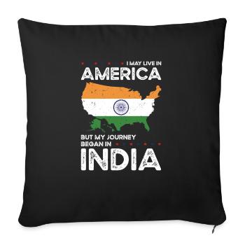 Born Indian India American USA Citizenship - Sofa pillowcase 17,3'' x 17,3'' (45 x 45 cm) - black - Front