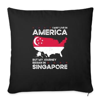 Born Singaporean Singapore American USA - Sofa pillowcase 17,3'' x 17,3'' (45 x 45 cm) - black - Front