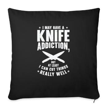 Knife Collector Knives Collecting - Sofa pillowcase 17,3'' x 17,3'' (45 x 45 cm) - black - Front