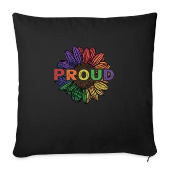 Fière Lesbienne Gay LGBT Rainbow Pride - Housse de coussin décorative 45 x 45 cm - noir - Devant