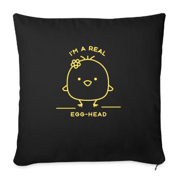 I'm A Real Egg-Head Retro Funny Chicken - Sofakissenbezug 45 x 45 cm - Schwarz - Vorne