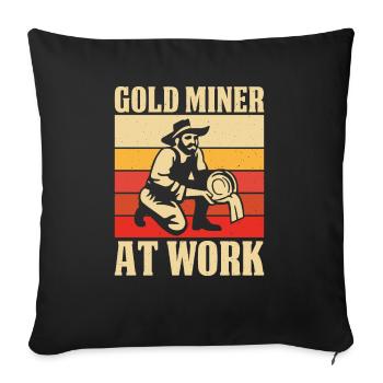 Un mineur d’or au travail orpaillage - Housse de coussin décorative 45 x 45 cm - noir - Devant