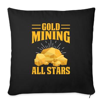 Gold Mining - Sofa pillowcase 17,3'' x 17,3'' (45 x 45 cm) - black - Front