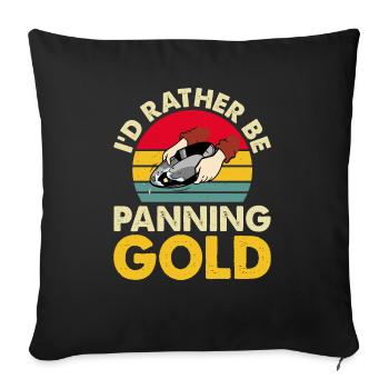 Je préfère faire de l’or panoramique - Housse de coussin décorative 45 x 45 cm - noir - Devant