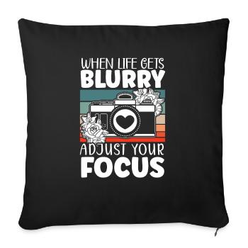 Photographie Caméra Image Photographe - Housse de coussin décorative 45 x 45 cm - noir - Devant