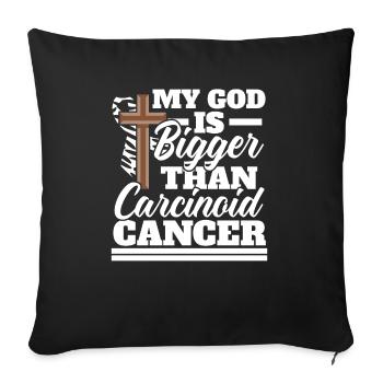 Mon Dieu est plus grand que la sensibilisation au cancer carcinoïde - Housse de coussin décorative 45 x 45 cm - noir - Devant