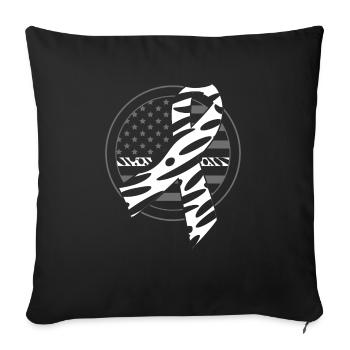 USA Flag Carcinoid Cancer Awareness Beat Cancer - Sofa pillowcase 17,3'' x 17,3'' (45 x 45 cm) - black - Front