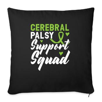 Cerebral Palsy Support Squad Awareness Ribbon - Sofa pillowcase 17,3'' x 17,3'' (45 x 45 cm) - black - Front