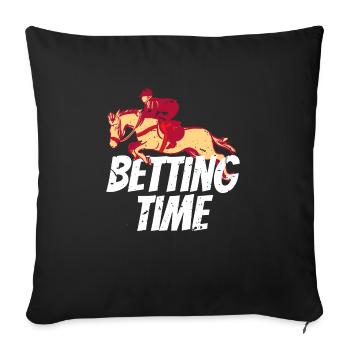 Temps de pari Chemise de course de chevaux Cadeau - Housse de coussin décorative 45 x 45 cm - noir - Devant