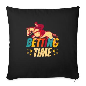 Temps de pari Chemise de course de chevaux Cadeau - Housse de coussin décorative 45 x 45 cm - noir - Devant