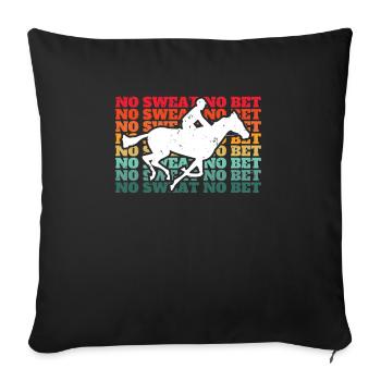 No Sweat No Bet Shirt - Housse de coussin décorative 45 x 45 cm - noir - Devant