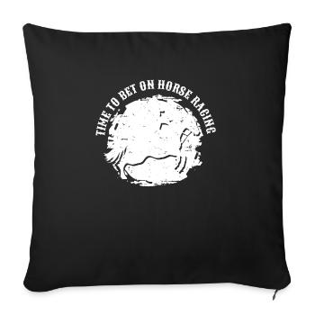 Il est temps de parier sur la chemise de course de chevaux - Housse de coussin décorative 45 x 45 cm - noir - Devant