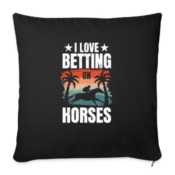 J’adore parier sur le cadeau de chemise de cheval - Housse de coussin décorative 45 x 45 cm - noir - Devant