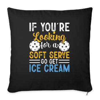 Pickleball si vous êtes à la recherche d’un service moelleux go - Housse de coussin décorative 45 x 45 cm - noir - Devant