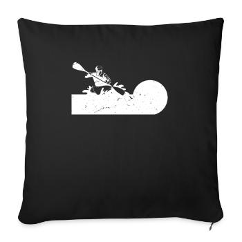 Vintage Retro Kajak Kayak Shirt Geschenk - Sofakissenbezug 45 x 45 cm - Schwarz - Vorne
