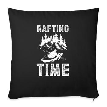 Rafting Time Shirt Kajak - Sofakissenbezug 45 x 45 cm - Schwarz - Vorne