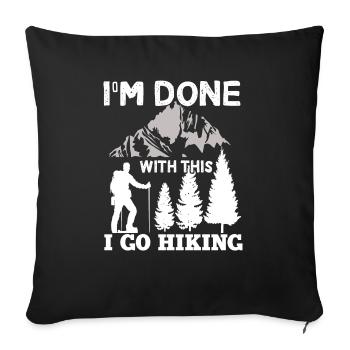Hiker Gift Idea Hiking Mama Women Hiking - Sofa pillowcase 17,3'' x 17,3'' (45 x 45 cm) - black - Front