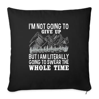 Déclaration cadeau de randonnée amusante - Housse de coussin décorative 45 x 45 cm - noir - Devant