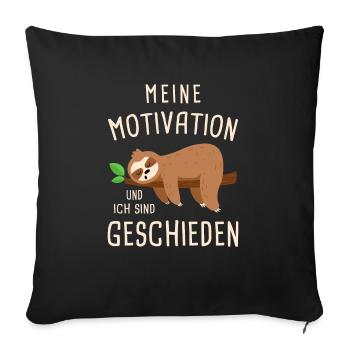 Schlafmütze Faulenzen Schlafen Pyjama Faultier - Sofakissenbezug 45 x 45 cm - Schwarz - Vorne