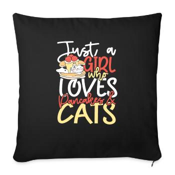 Girls Pancakes - Sofa pillowcase 17,3'' x 17,3'' (45 x 45 cm) - black - Front