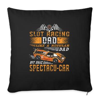 Voitures anciennes - Slot Racing Dad - Housse de coussin décorative 45 x 45 cm - noir - Devant