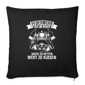 Freiwillige Feuerwehr Berufsfeuerwehr Geschenk Feu - Sofakissenbezug 45 x 45 cm - Schwarz - Vorne