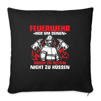 Freiwillige Feuerwehr Berufsfeuerwehr Feuerwehrfes - Sofakissenbezug 45 x 45 cm - Schwarz - Vorne