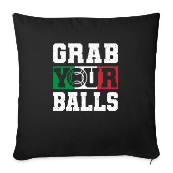 Prenez vos balles de boccia joueur de balle - Housse de coussin décorative 45 x 45 cm - noir - Devant