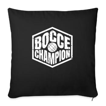 Cadeau de chemise de champion de pétanque - Housse de coussin décorative 45 x 45 cm - noir - Devant