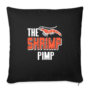 Les conceptions de crevettes pistolet rétro drôles SHRIMP PIMP - Housse de coussin décorative 45 x 45 cm - noir - Devant