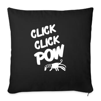 CLIQUEZ CLIQUEZ SUR POW Retro Funny Pistol Shrimp Designs - Housse de coussin décorative 45 x 45 cm - noir - Devant