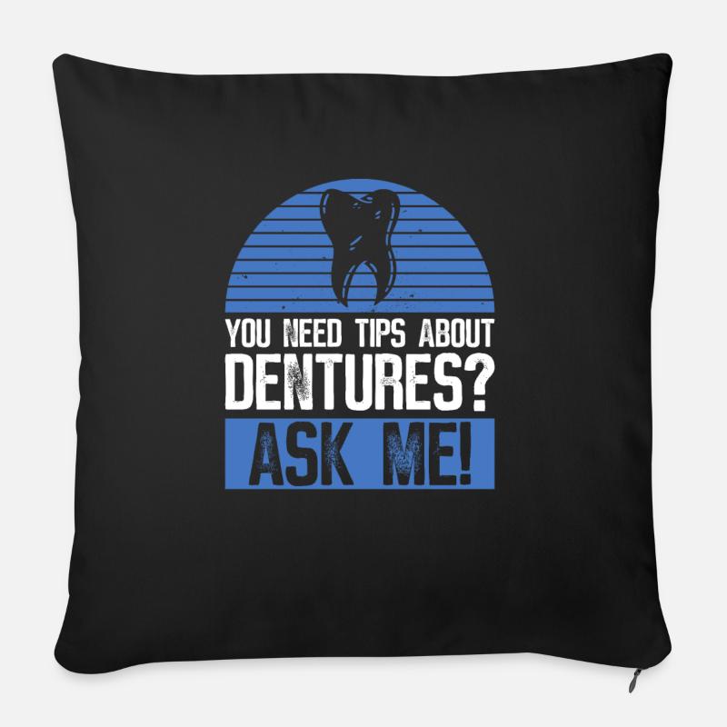 Zahntechniker - Housse de coussin décorative 45 x 45 cm - noir
