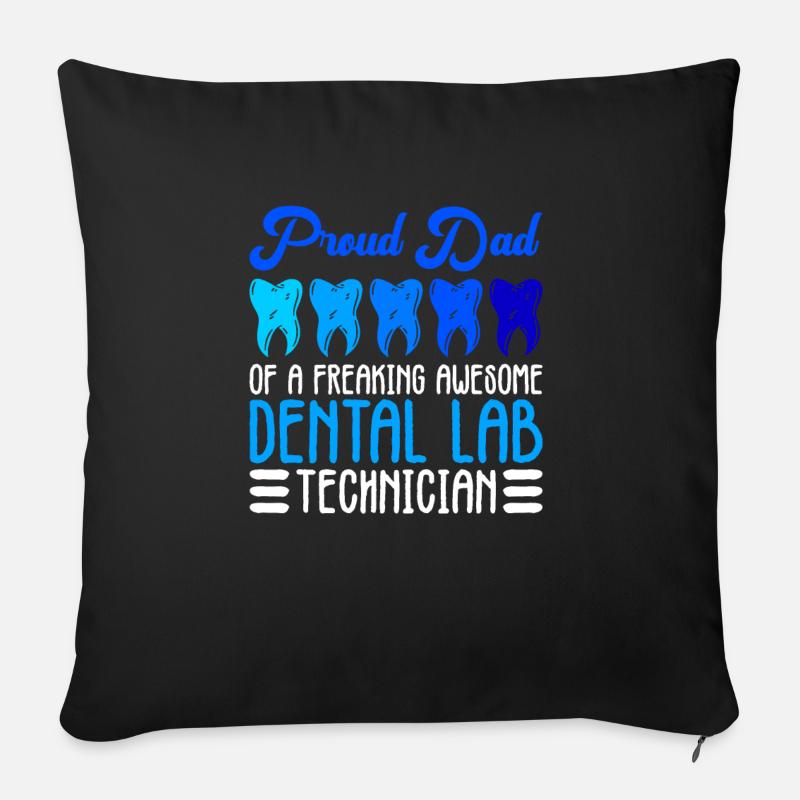Zahntechniker Papa Zahntechnik Vater - Housse de coussin décorative 45 x 45 cm - noir