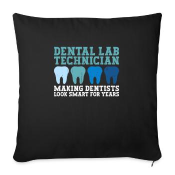 Zahntechniker Zahntechnik - Housse de coussin décorative 45 x 45 cm - noir - Devant