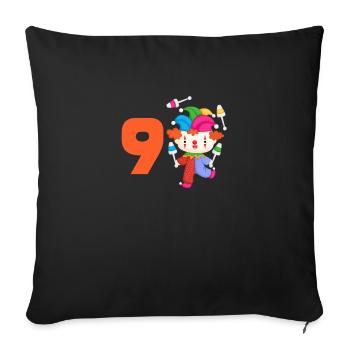 Kinder im 9 Clown Geburtstagsfeier 9 Jahre alt - Sofakissenbezug 45 x 45 cm - Schwarz - Vorne