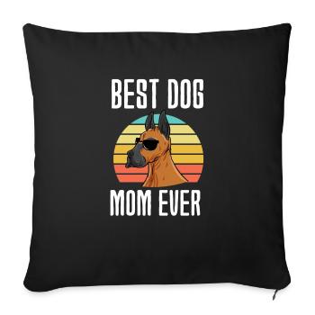 Dogue allemand - Housse de coussin décorative 45 x 45 cm - noir - Devant