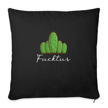 Middle Finger Cactus Fucktus Statement - Sofa pillowcase 17,3'' x 17,3'' (45 x 45 cm) - black - Front