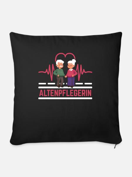 Altenpflegerin - Sofakissenbezug 45 x 45 cm - Schwarz