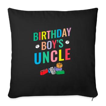 Uncle of the birthday boy Bauklötze - Sofa pillowcase 17,3'' x 17,3'' (45 x 45 cm) - black - Front