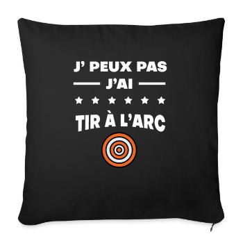 Je peux pas j'ai tir à l'arc cible - Housse de coussin décorative 45 x 45 cm - noir - Devant