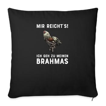 Brahma Hühner I Chicken Geflügel Motiv für - Sofakissenbezug 45 x 45 cm - Schwarz - Vorne
