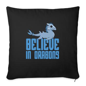Believe In Dragons Retro Mythological Designs - Sofakissenbezug 45 x 45 cm - Schwarz - Vorne