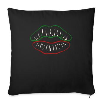 Les lèvres du drapeau mexicain embrassent Cinco De Mayo - Housse de coussin décorative 45 x 45 cm - noir - Devant