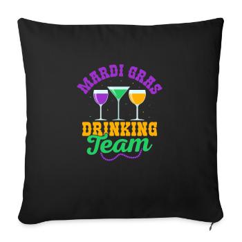 Mardi Gras Drinking Team Parade BeadsParty - Sofa pillowcase 17,3'' x 17,3'' (45 x 45 cm) - black - Front