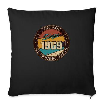 54th birthday man woman 1969 decoration - Sofa pillowcase 17,3'' x 17,3'' (45 x 45 cm) - black - Front