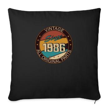37e anniversaire homme femme 1986 décoration - Housse de coussin décorative 45 x 45 cm - noir - Devant