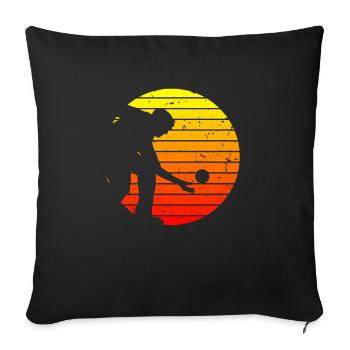 Chemise de pétanque rétro vintage - Housse de coussin décorative 45 x 45 cm - noir - Devant